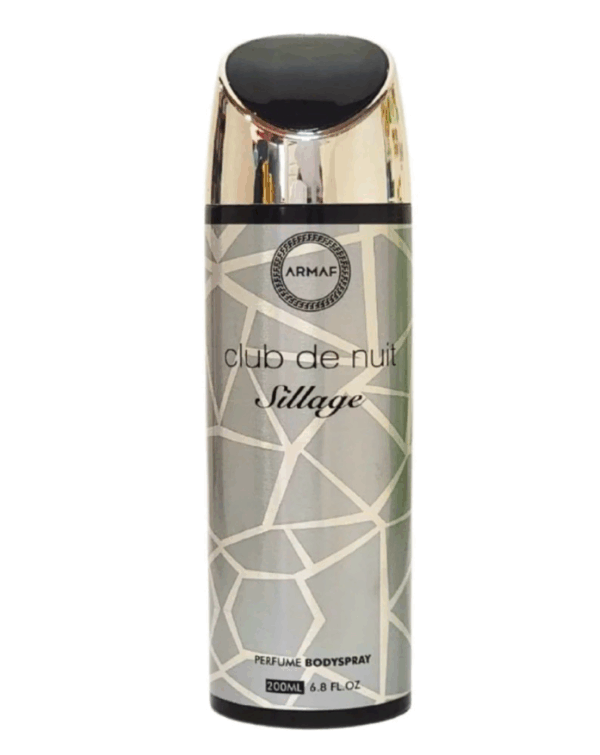 Desodorante Armaf Club de Nuit Sillage Body Spray 200ml unisex amaderado fresco cítrico bergamota y ambroxan
