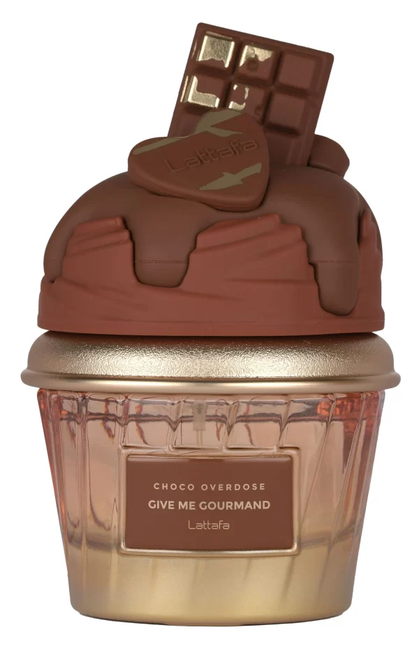 Perfume Lattafa Choco Overdose 75ml frasco árabe unisex gourmand achocolatado chocolate fudge cacao vainilla caramelo