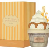 Lattafa Whipped Pleasure 75ml frasco con caja perfume árabe unisex gourmand caramelo palomitas leche cremoso