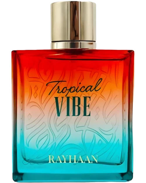 Perfume Rayhaan Tropical Vibe 100ml frasco árabe unisex frutal tropical dulce mango piña coco sándalo ámbar