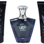Set Afnan Turathi Blue perfume árabe hombre EDP 90ml gel de ducha y bálsamo aftershave en estuche de regalo