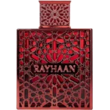 Perfume Rayhaan Crimson 100ml frasco árabe unisex especiado resinoso canela cardamomo benjuí vainilla incienso