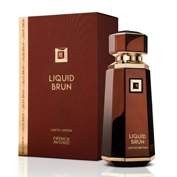 French Avenue Liquid Brun Limited Edition 150ml frasco con caja perfume árabe unisex oriental cítricos lavanda vainilla