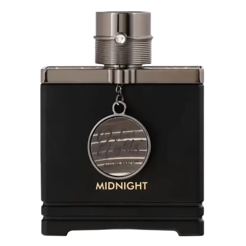 Perfume Armaf Dubai Nights Midnight 100 ml - Frasco Frasco oscuro del perfume Armaf Dubai Nights Midnight Eau de Parfum 100 ml con detalles dorados