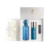 Set Blue Laverne 7AM 200ml: perfume EDP, spray 100ml y atomizador recargable, árabe masculino fresco con limón y lavanda