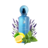 Frasco Blue Laverne 7AM 200ml azul, perfume árabe masculino fresco aromático con limón, lavanda y sándalo