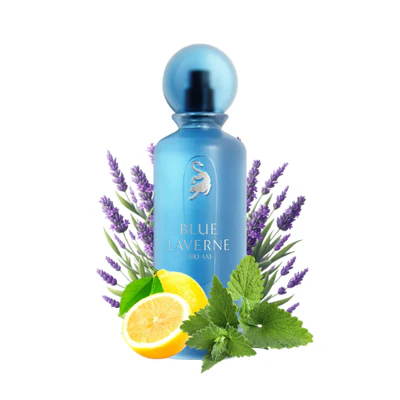 Blue Laverne 7AM 200ml - Frasco Frasco Blue Laverne 7AM 200ml azul, perfume árabe masculino fresco aromático con limón, lavanda y sándalo