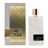 Khadlaj Fursan White 100ml frasco con caja perfume árabe mujer gourmand cremoso dulce vainilla