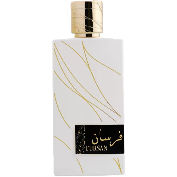Perfume Khadlaj Fursan White 100ml frasco árabe mujer gourmand cremoso bergamota coco almendra vainilla