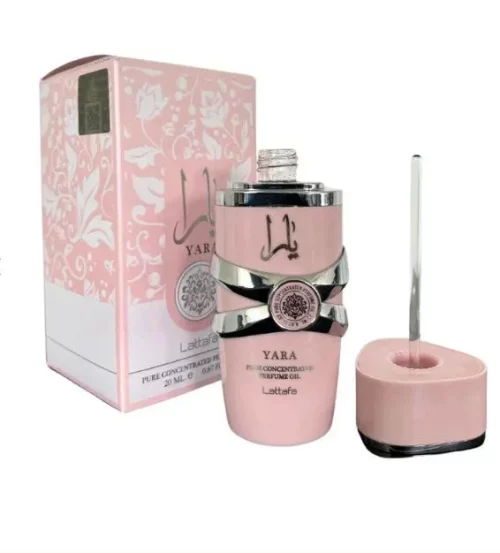 Aceite perfumado Lattafa Yara Rosa 20ml frasco árabe mujer oriental avainillado orquídea mandarina vainilla