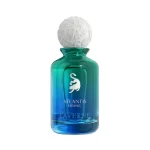 Frasco Laverne Atlantis 100ml azul, perfume árabe masculino aromático cítrico con pomelo, bergamota, té verde y almizcle