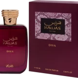 Rasasi Hawas Diva 100ml frasco con caja perfume árabe femenino oriental floral afrutado dulce rosa vainilla