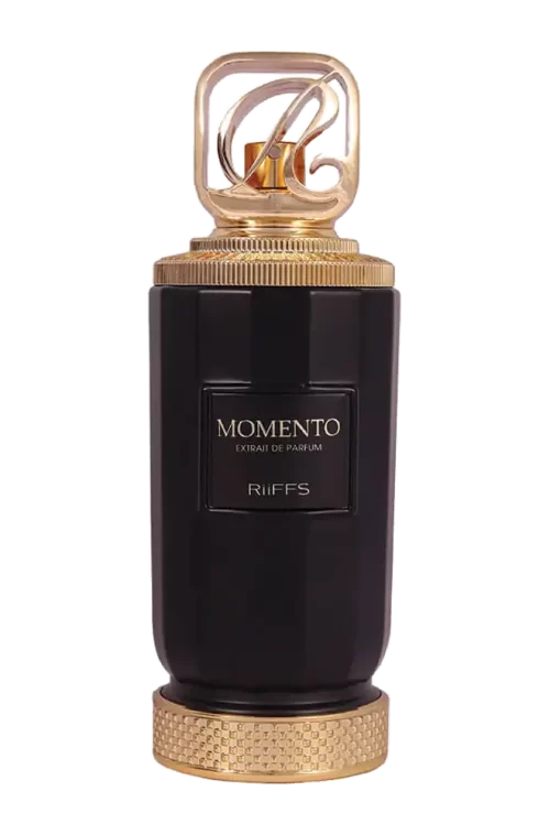 Perfume Riiffs Momento 100ml frasco árabe unisex amaderado especiado azúcar azafrán rosa tonka