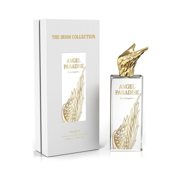 Amaran Angel Paradise 85ml frasco con caja perfume árabe unisex floral cítrico azahar bergamota cardamomo almizcle