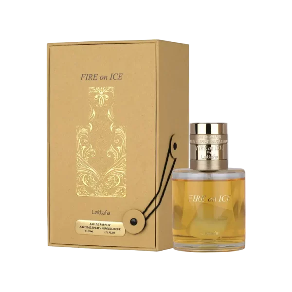 Lattafa Fire On Ice 110ml frasco con caja perfume árabe unisex