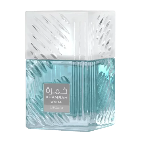 Perfume Lattafa Khamrah Waha 100ml frasco árabe unisex aromático acuático fresco yuzu pepino sal marina vainilla