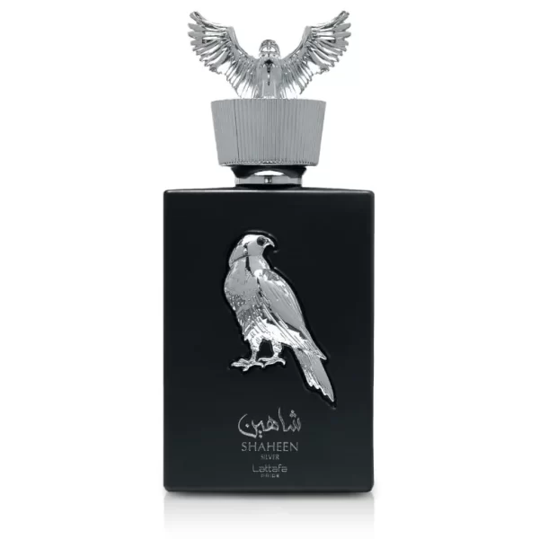 Perfume Lattafa Pride Shaheen Silver 100ml frasco árabe unisex amaderado musgoso cítrico bergamota cassis y musgo