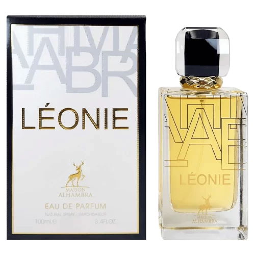 Maison Alhambra Leonie 100ml frasco con caja perfume árabe mujer floral fresco lavanda flor de azahar y vainilla