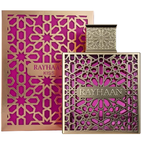 Rayhaan Kiss 100ml frasco con caja perfume árabe mujer gourmand frutal cremoso fresa coco y vainilla Rayhaan Kiss 100ml frasco con caja perfume árabe mujer gourmand frutal cremoso fresa coco y vainilla