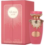 Lattafa Jouri 100ml frasco con caja perfume árabe mujer floral frutal pitahaya cereza peonía y vainilla