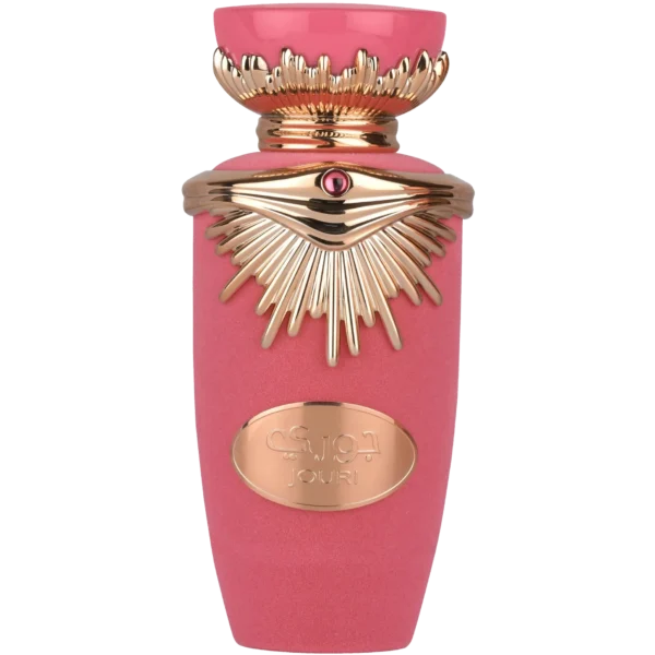 Perfume Lattafa Jouri 100ml frasco árabe mujer floral frutal pitahaya cereza naranja peonía y vainilla