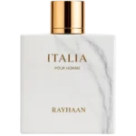 Perfume Rayhaan Italia 100ml frasco árabe hombre aromático dulce lavanda limón miel canela tabaco vainilla