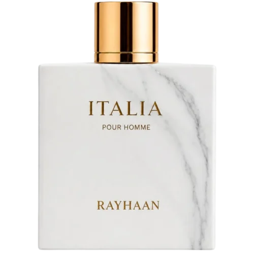 Perfume Rayhaan Italia 100ml frasco árabe hombre aromático dulce lavanda limón miel canela tabaco vainilla