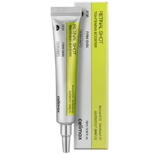 Celimax Retinal Shot Tightening Booster 15ml - Envase y caja Celimax Retinal Shot Tightening Booster 15ml con caja booster facial reafirmante retinal cosmética coreana