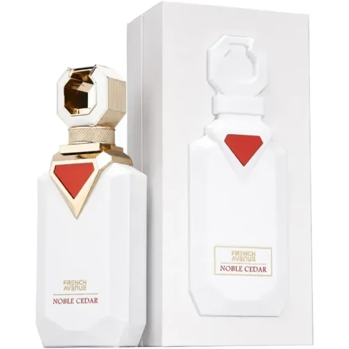 French Avenue Noble Cedar 100ml - Frasco y caja French Avenue Noble Cedar 100ml frasco con caja perfume árabe unisex amaderado floral aldehídos bergamota azahar cedro