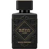 Perfume Lattafa Bade'e Al Oud Black Exposed 100ml frasco árabe unisex ambarado avainillado incienso toffee cacao vainilla