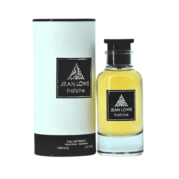 Maison Alhambra Jean Lowe Fraiche 100ml frasco con caja perfume árabe hombre amaderado especiado oud cacao azafrán cuero