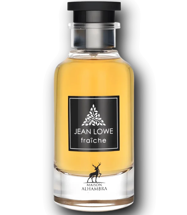 Perfume Maison Alhambra Jean Lowe Fraiche 100ml frasco árabe hombre amaderado especiado oud cacao rosa azafrán cuero