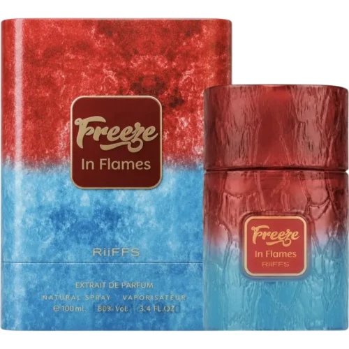 RiiFFS Freeze in Flames 100ml frasco con caja perfume árabe unisex aromático frutal frambuesa maracuyá cedro ámbar