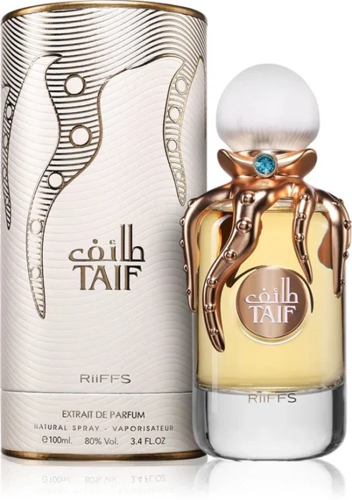 RiiFFS Taif 100ml frasco con caja perfume árabe unisex floral ambarado jengibre limón rosa tuberosa vainilla