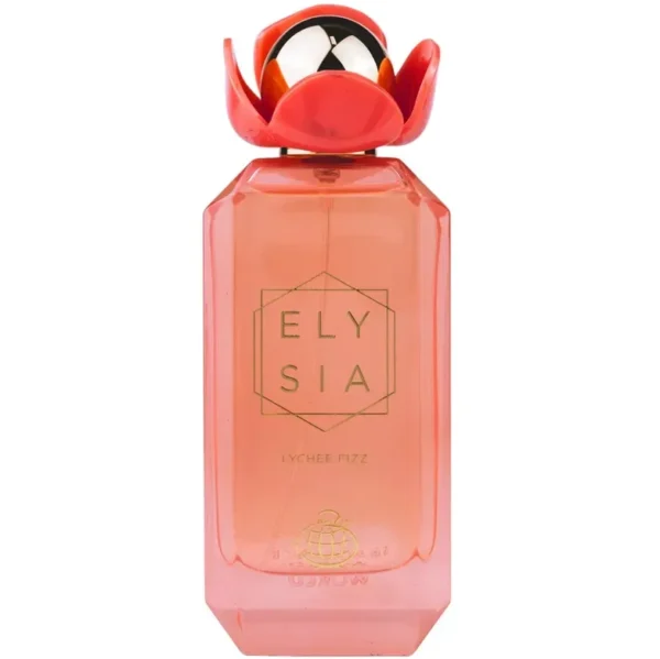 Perfume Fragrance World Elysia Lychee Fizz 100ml frasco árabe mujer floral frutal lichi grosella negra violeta vainilla