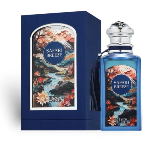 Safari Breeze 100ml - Frasco y caja French Avenue Safari Breeze 100ml frasco con caja perfume árabe unisex frutal fresco pomelo coco hierbabuena vetiver
