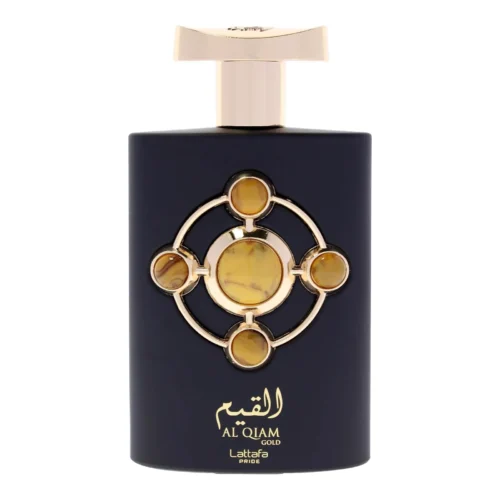 Lattafa Pride Al Qiam Gold 100ml - Frasco Perfume Lattafa Pride Al Qiam Gold 100ml frasco árabe unisex ambarado amaderado frambuesa azafrán cuero oud ámbar
