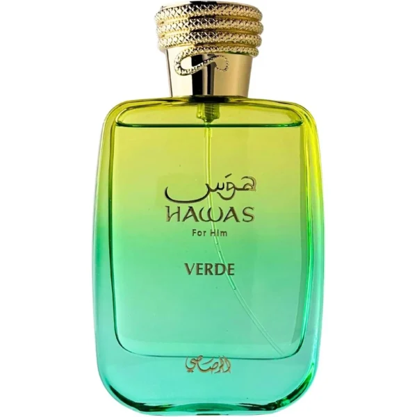 Perfume Rasasi Hawas Verde 100ml frasco árabe hombre cítrico aromático lima manzana verde romero pachulí ámbar