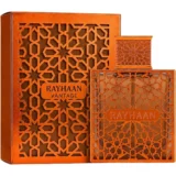 Rayhaan Vantage 100ml frasco con caja perfume árabe unisex amaderado especiado cardamomo incienso mirra cedro